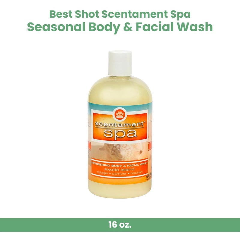 Best Shot Scentament Spa Seasonal Facial & Body Wash, Exotic Island, 16 oz - Image 2